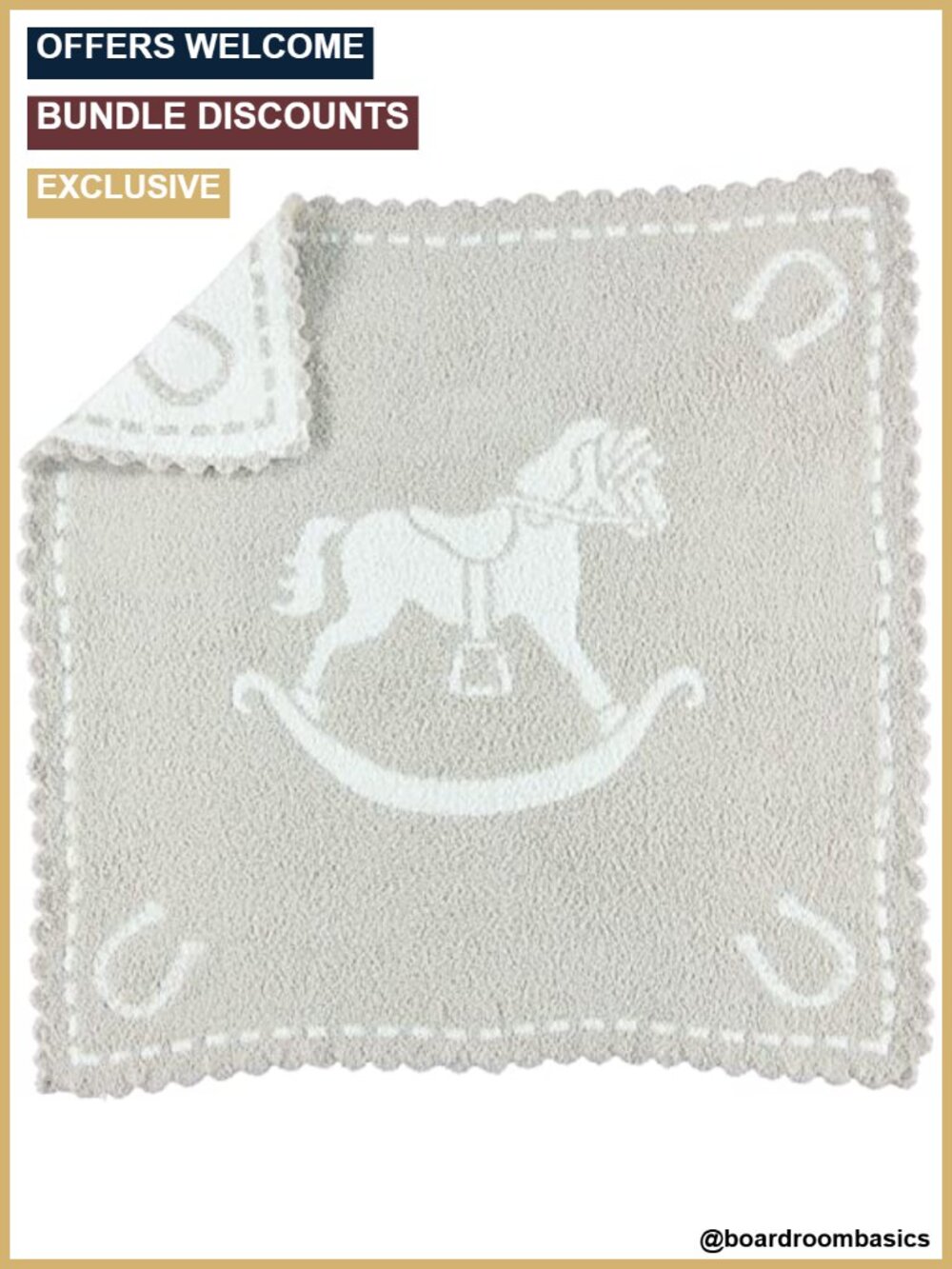 CozyChic Scalloped Baby Receiving Blanket 30x32 Soft Polyester Microfiber